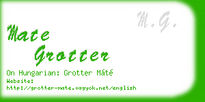 mate grotter business card