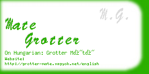 mate grotter business card